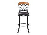 Benson Black/Brown Swivel Pub Height Chair - Ornate Home