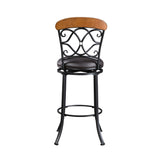 Benson Black/Brown Swivel Pub Height Chair - Ornate Home