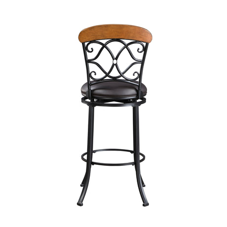Benson Black/Brown Swivel Pub Height Chair - Ornate Home