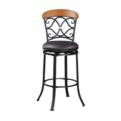 Benson Black/Brown Swivel Pub Height Chair - Ornate Home
