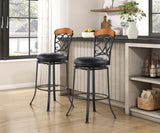 Benson Black/Brown Swivel Pub Height Chair - Ornate Home