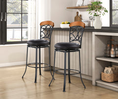 Benson Black/Brown Swivel Pub Height Chair - Ornate Home