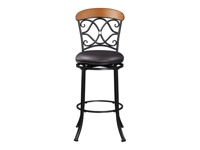Benson Black/Brown Swivel Pub Height Chair (Set of 2) - Ornate Home