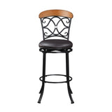 Benson Black/Brown Swivel Pub Height Chair (Set of 2) - Ornate Home