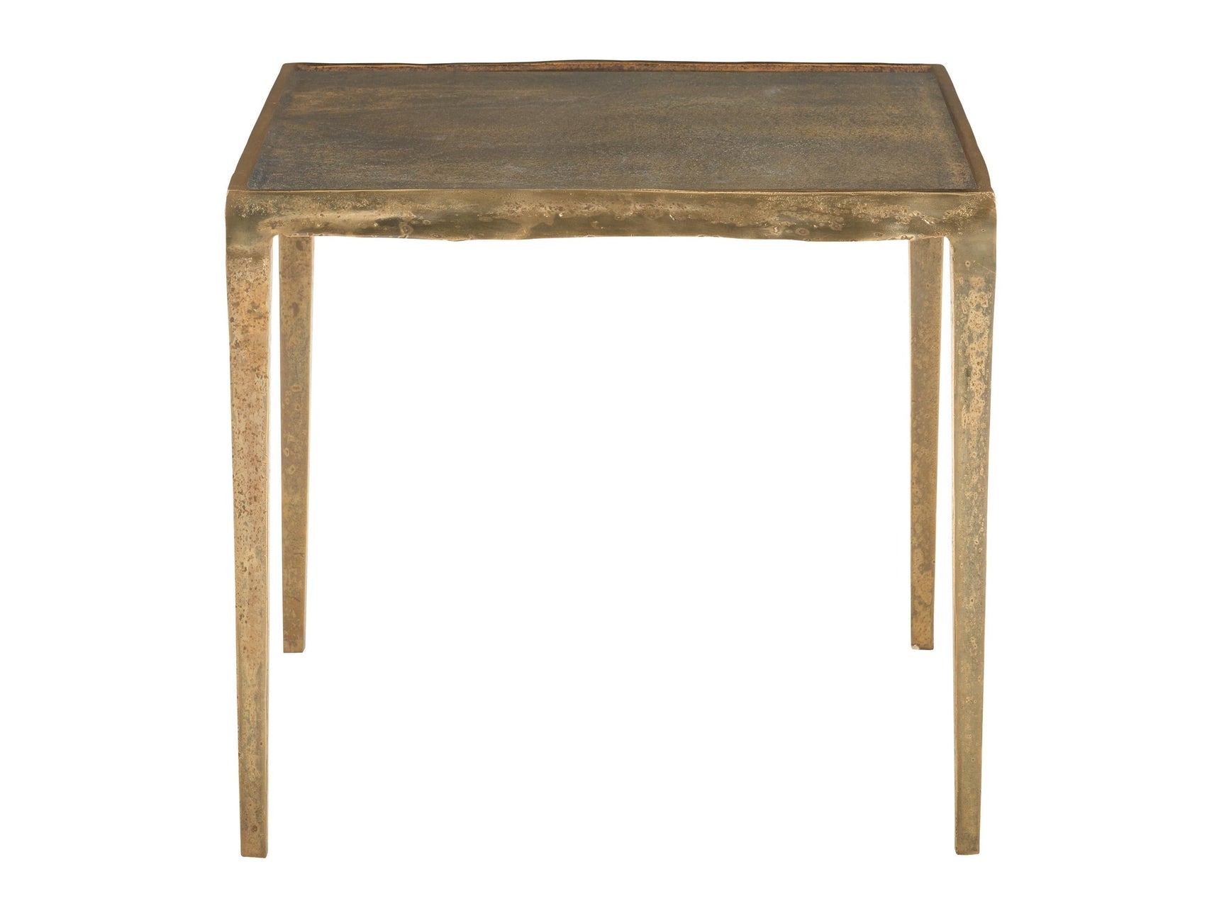 Benson Vintage Brass Square Side Table - Ornate Home