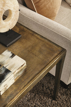 Benson Vintage Brass Square Side Table - Ornate Home