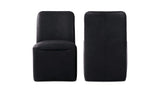 Bent Black Leather Rolling Dining Chair (Set of 2) - Ornate Home