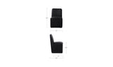 Bent Black Leather Rolling Dining Chair (Set of 2) - Ornate Home