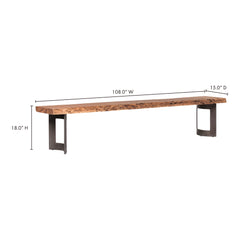 Bent Brown Large Bench - Ornate Home