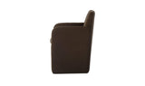 Bent Dark Brown Rolling Arm Chair - Ornate Home