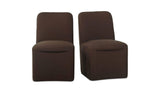 Bent Dark Brown Rolling Dining Chair (Set of 2) - Ornate Home