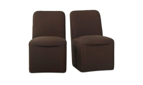 Bent Dark Brown Rolling Dining Chair (Set of 2) - Ornate Home
