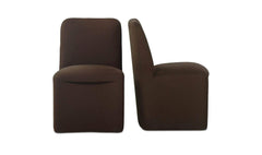 Bent Dark Brown Rolling Dining Chair (Set of 2) - Ornate Home