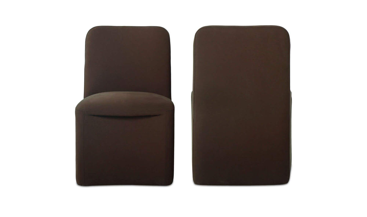 Bent Dark Brown Rolling Dining Chair (Set of 2) - Ornate Home
