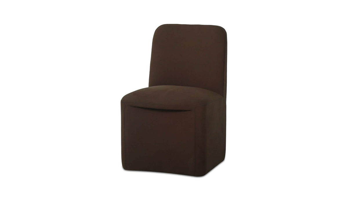 Bent Dark Brown Rolling Dining Chair (Set of 2) - Ornate Home