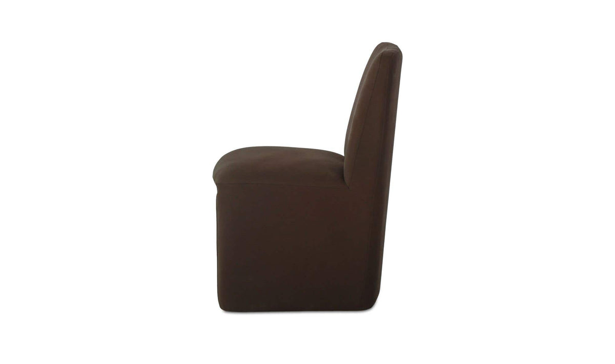 Bent Dark Brown Rolling Dining Chair (Set of 2) - Ornate Home