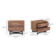 Bent Natural Nightstand - Ornate Home