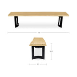 Bent Natural Oak Extra Small Bench - Ornate Home