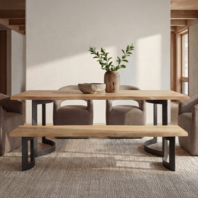 Bent Natural Oak Small Bench - Ornate Home