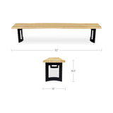 Bent Natural Oak Small Bench - Ornate Home