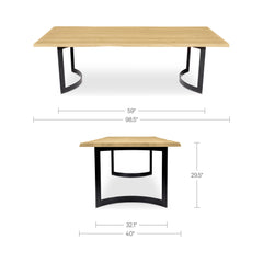 Bent Natural Oak Small Dining Table - Ornate Home