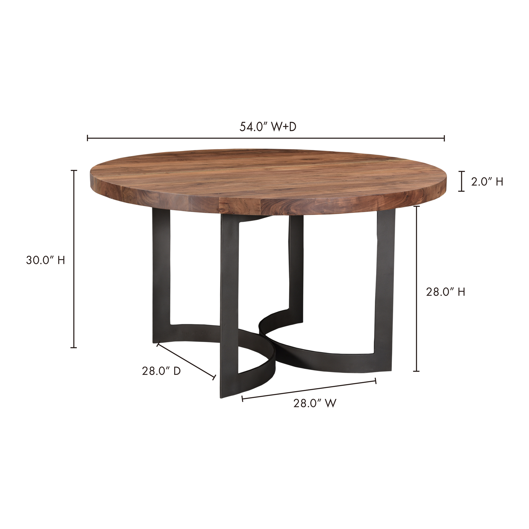 Bent Natural Round Dining Table - Ornate Home