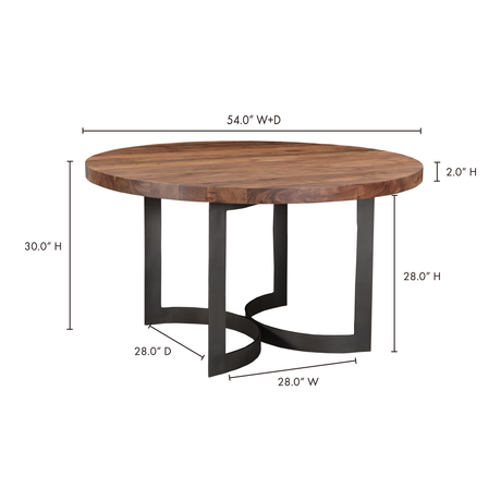 Bent Natural Round Dining Table - Ornate Home