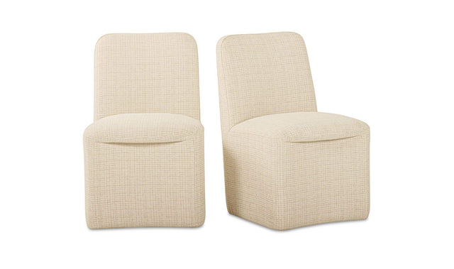 Bent Oat Rolling Dining Chair (Set of 2)