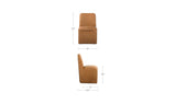 Bent Tan Leather Rolling Dining Chair (Set of 2) - Ornate Home