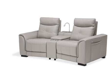 Bentley Dark Espresso/Light Grey 3-Piece Sectional with Storage Console - Ornate Home