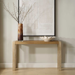 Bentley Woodtone Grasscloth Console Table - Ornate Home