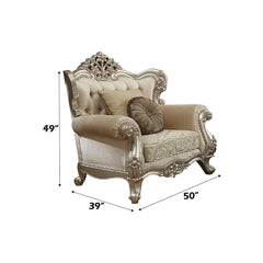 Bently Chair with 2 Pillows in Champagne - Ornate Home