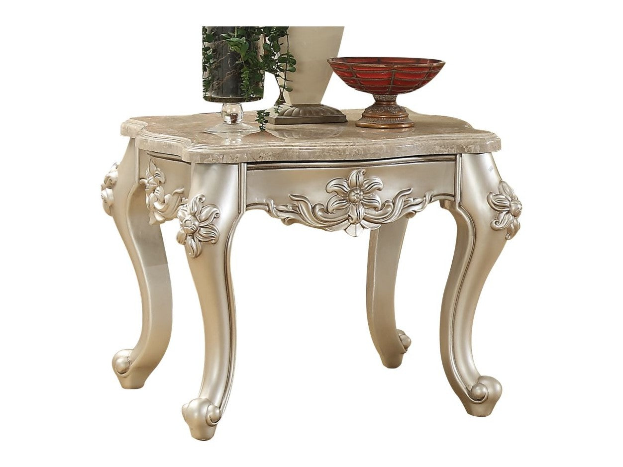 Bently End Table in Marble/Champagne - Ornate Home