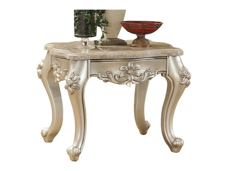 Bently End Table in Marble/Champagne - Ornate Home