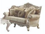 Bently Loveseat with 5 Pillows in Champagne - Ornate Home