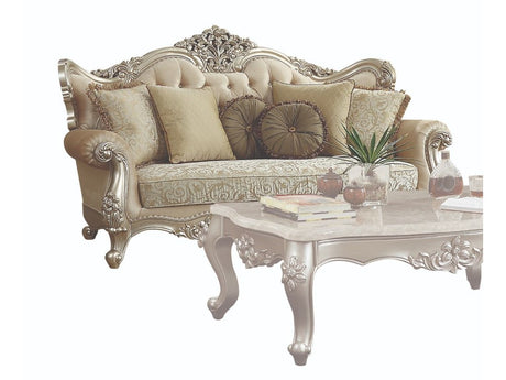 Bently Sofa with 7 Pillows in Champagne - Ornate Home