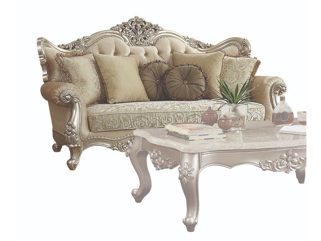 Bently Sofa with 7 Pillows in Champagne - Ornate Home