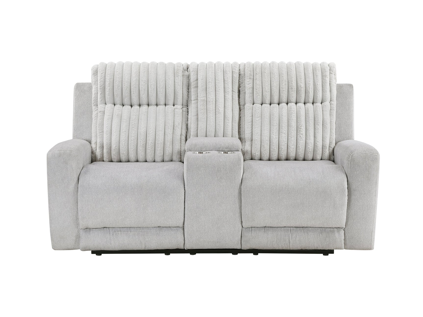 Benton Light-Gray Double Reclining Loveseat - Ornate Home