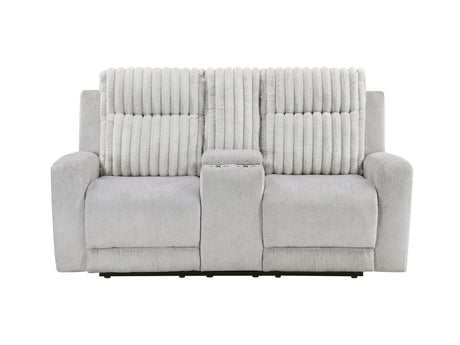 Benton Light-Gray Double Reclining Loveseat - Ornate Home