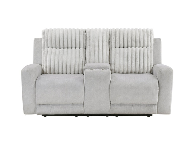 Benton Light-Gray Double Reclining Loveseat - Ornate Home