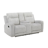 Benton Light-Gray Double Reclining Loveseat - Ornate Home