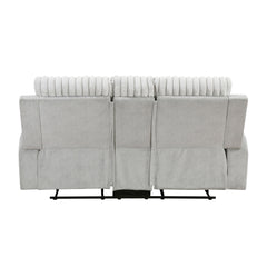 Benton Light-Gray Double Reclining Loveseat - Ornate Home