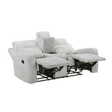 Benton Light-Gray Double Reclining Loveseat - Ornate Home