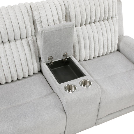 Benton Light-Gray Double Reclining Loveseat - Ornate Home