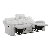 Benton Light-Gray Double Reclining Sofa - Ornate Home
