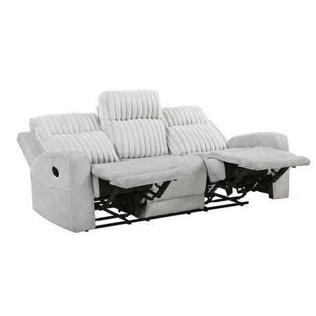 Benton Light-Gray Double Reclining Sofa - Ornate Home