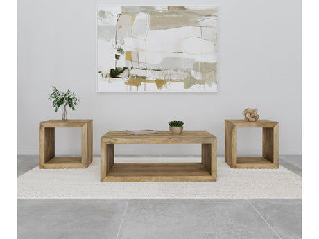 Benton Natural 3-piece Solid Mango Coffee and End Table Set - Ornate Home