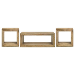 Benton Natural 3-piece Solid Mango Coffee and End Table Set - Ornate Home