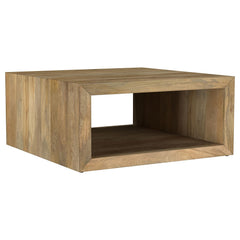 Benton Natural Square Solid Mango Wood Coffee Table - Ornate Home