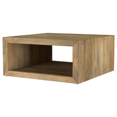 Benton Natural Square Solid Mango Wood Coffee Table - Ornate Home